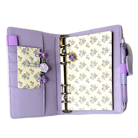 Hand Crafted Journal/ Planner/ Junk Journal - Handmade, Lavender Floral - Picture 3 of 8